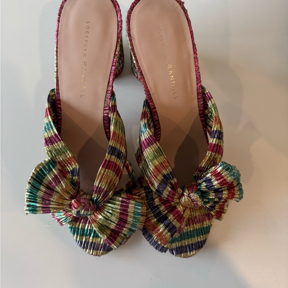 Loeffler Randall Penny Sandal Slide Multicolor Gold - Picture 3 of 6